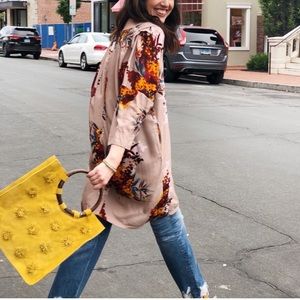 Anthropologie Alana Pom-Pom Tote Bag